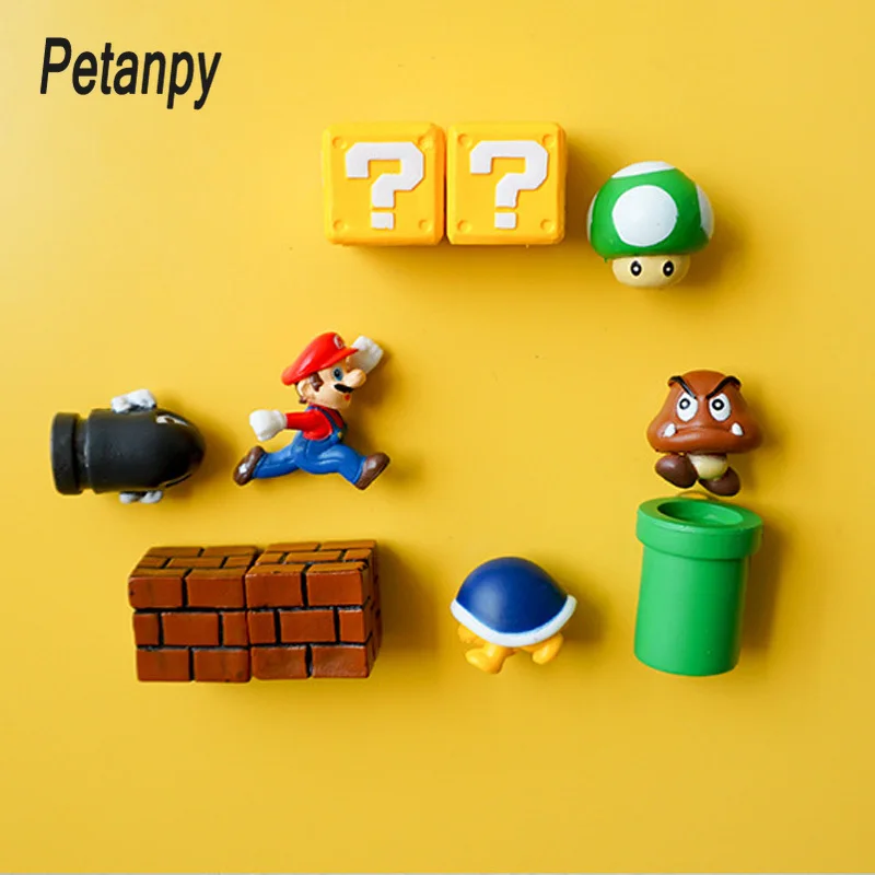 10 шт. 3D Super Mario Bros. Магниты на холодильник стикер сообщений забавные Девочки Мальчики для малышей детей студентов игрушки подарок на день рождения