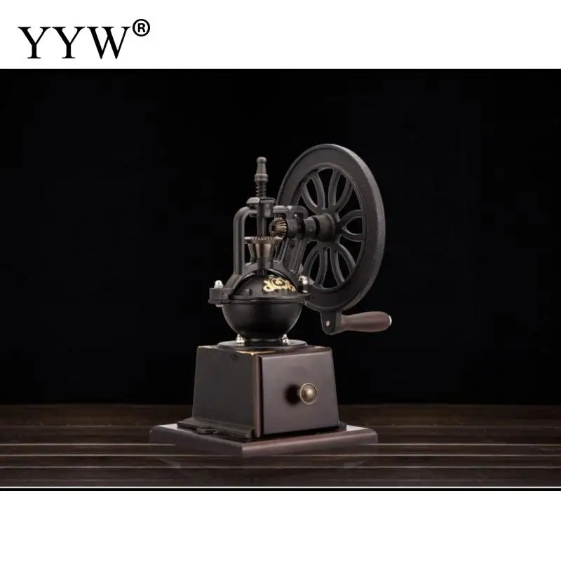 安い ヴィンテージコーヒー豆グラインダー金属観覧車手動コーヒーミル手コーヒースパイスミニバリミルマシン家庭用キッチン