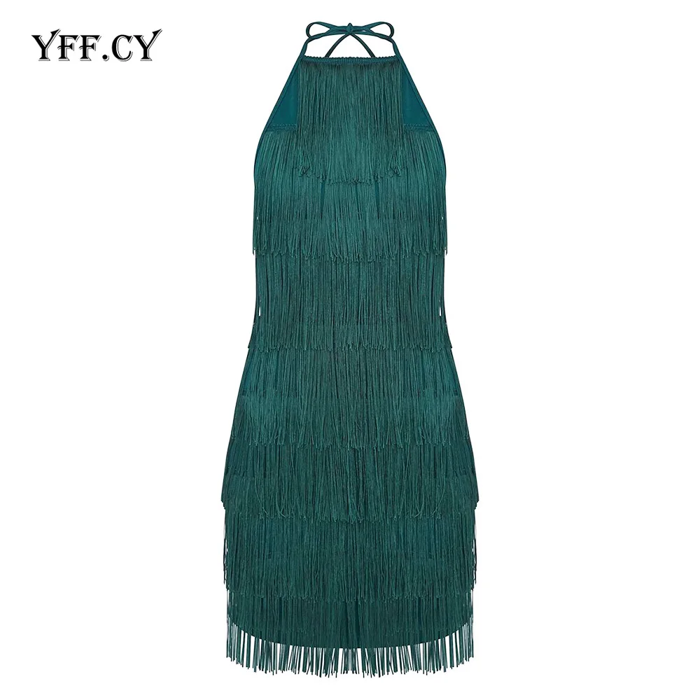 

2020 Sexy Backless Bandage tassel Bodycon dress women summer night Party Club Short Mini Dress Elegant Casual cute sundress