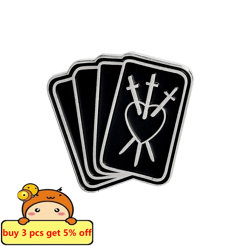 Ведьма волшебник магия брошь Таро шляпа мяч тройная Лунная темный панк Хэллоуин