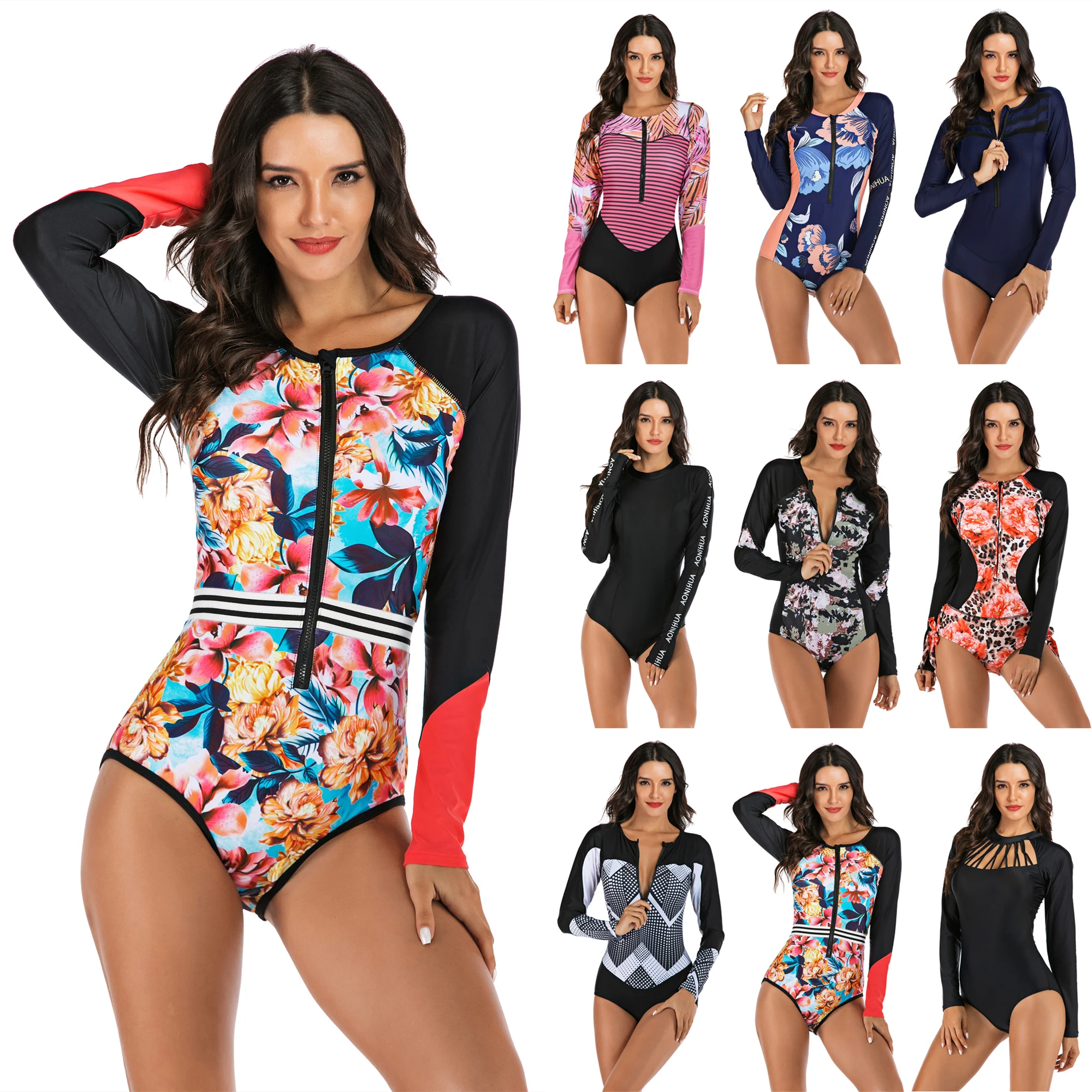 Новинка 2020 слитный купальник Rashguard для дайвинга женский купальный костюм с