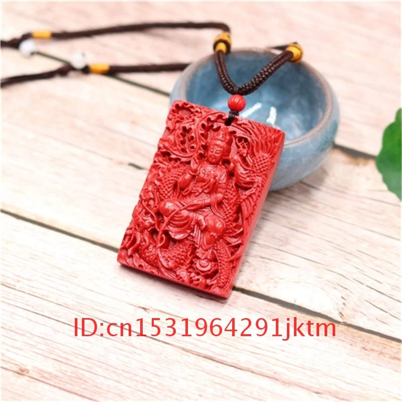 Резное красное женское ожерелье подарки мужская мода Cinnabar очаровательные