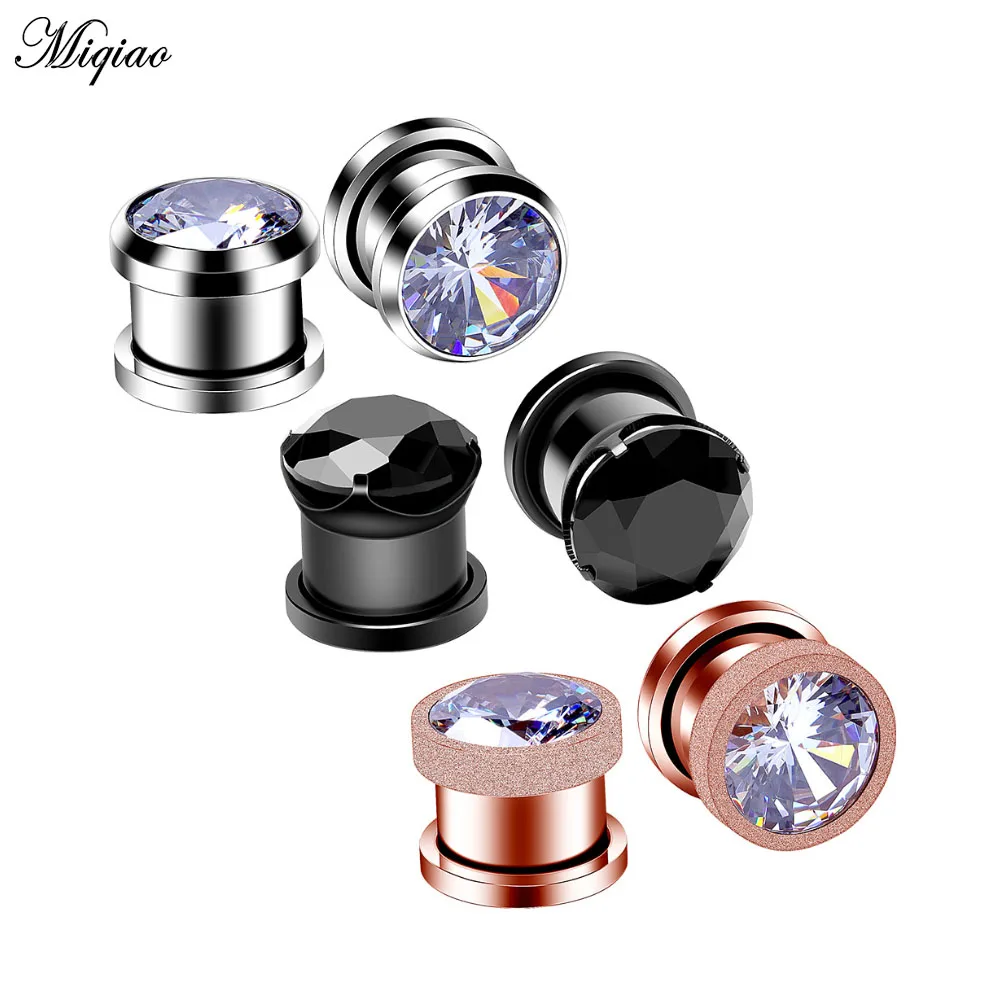 

Miqiao Hot Sale Stainless Steel Metal Auricle Frosted 6-Piece Set Ear Expander Ear Piercing Jewelry