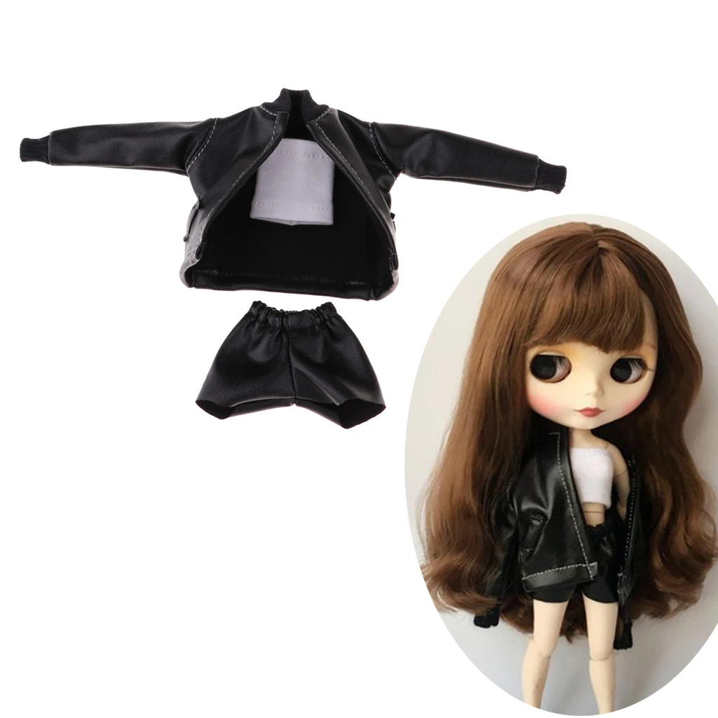 Стильная черная куртка шорты брюки белый жилет для Blythe Licca куклы аксессуары