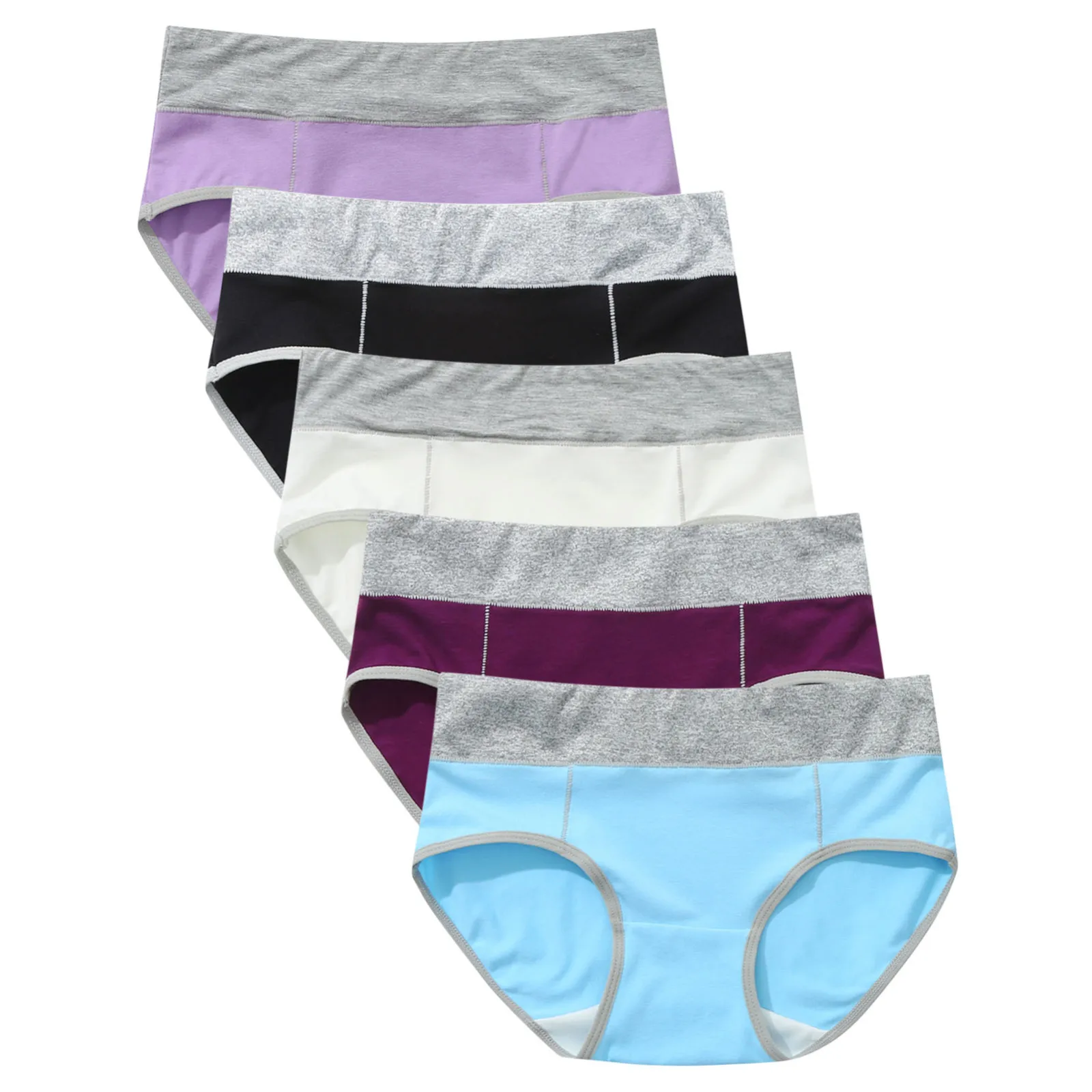

top selling 2020 5PC Women Patchwork Briefs Panties Underwear Knickers Bikini Underpants Support Wholesale and Dropshipping