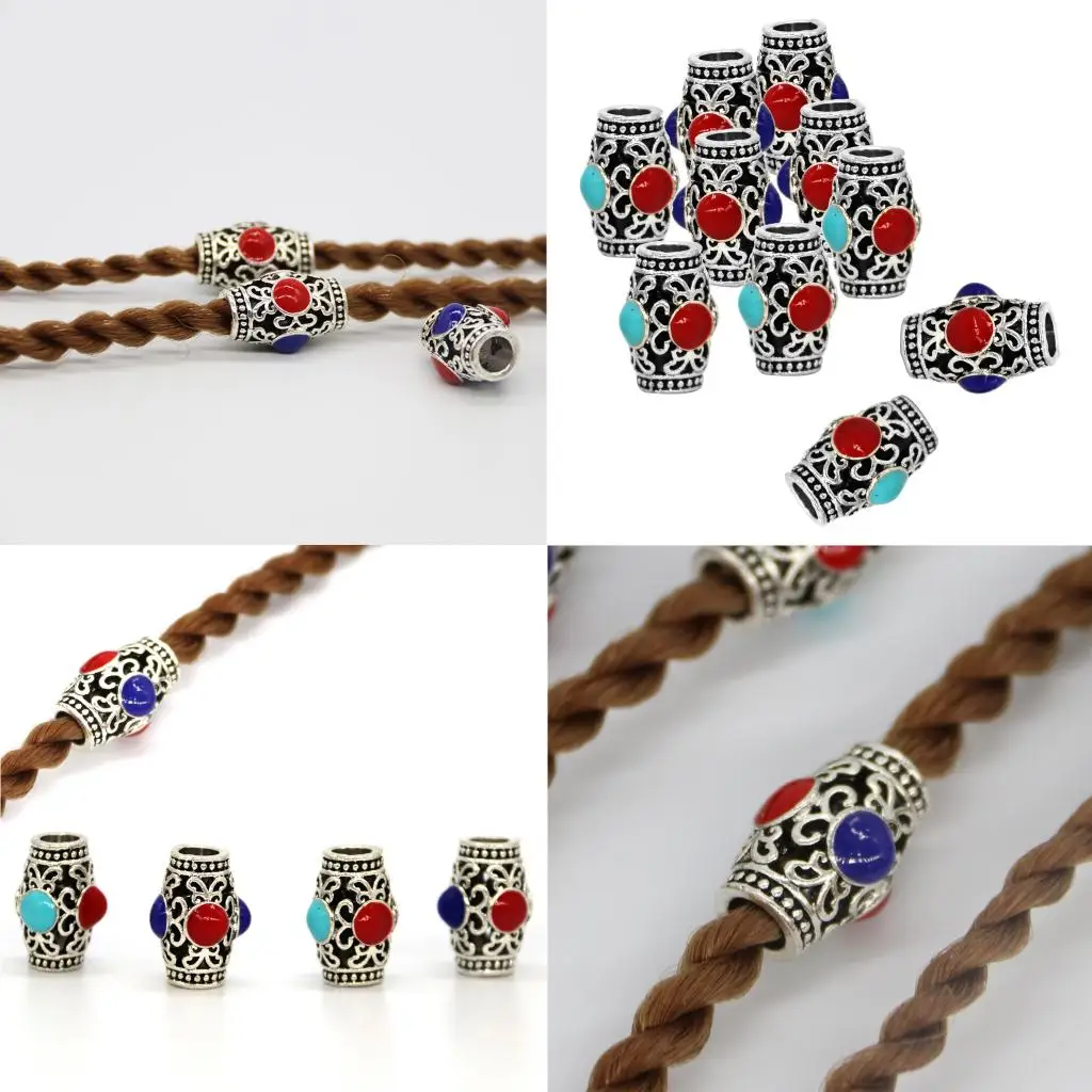 Бусины замочки из античного сплава 10 шт. в упаковке кольцо для плетения волос