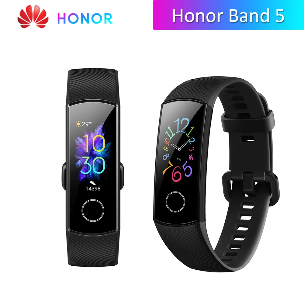 HONOR Band 5 фитнес умный Браслет мониторинг сердечного ритма 5 АТМ водонепроницаемый плавающий Bluetooth 4,2 смарт часы наручные часы
