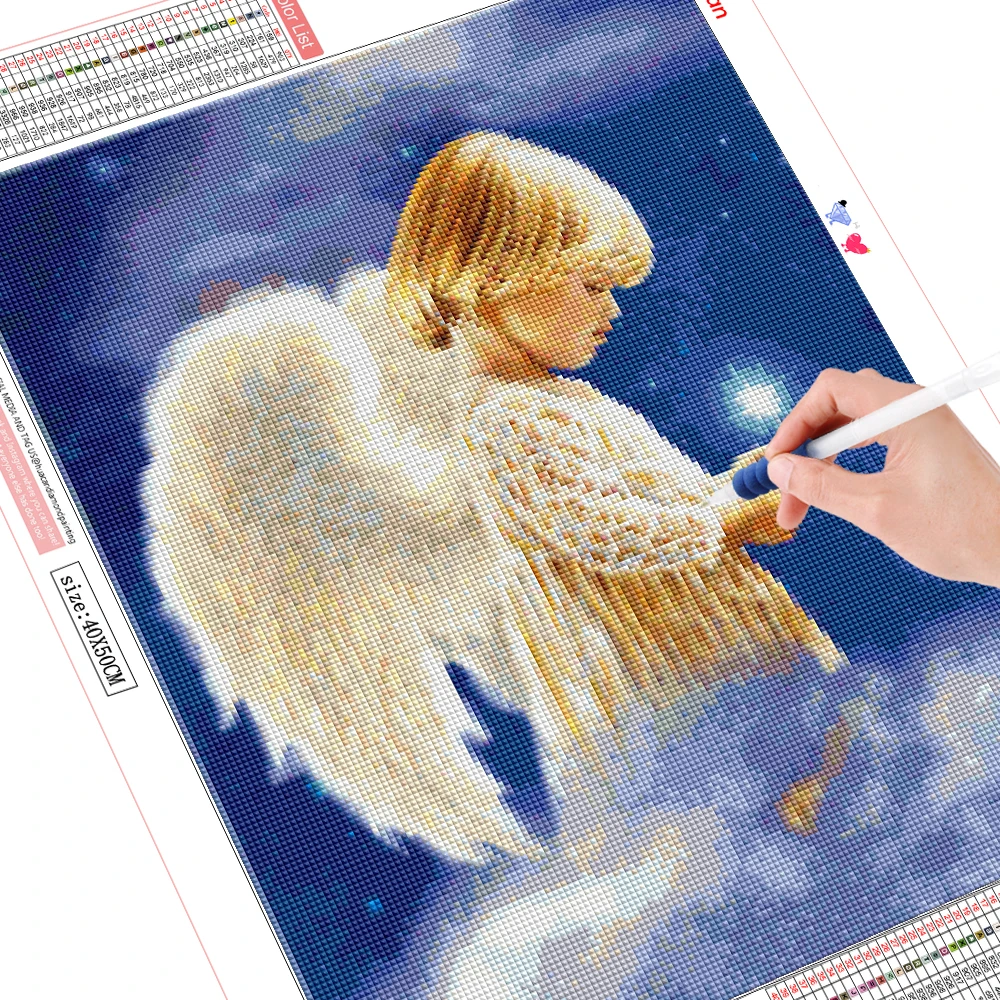 Алмазная живопись Искусственная Девушка алмазная вышивка 5D ангельские крылья