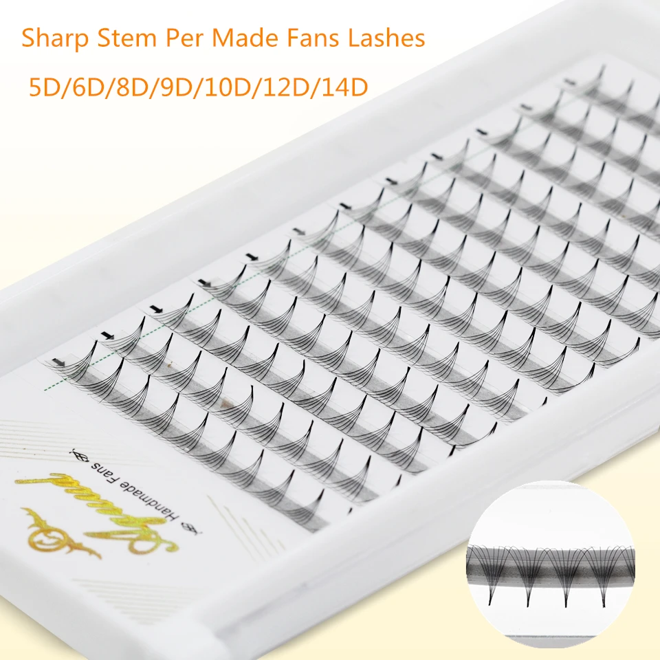 AGUUD острый заостренный стержень готовых объем вентиляторы ресницы 5/6/8/9/10/12/14d