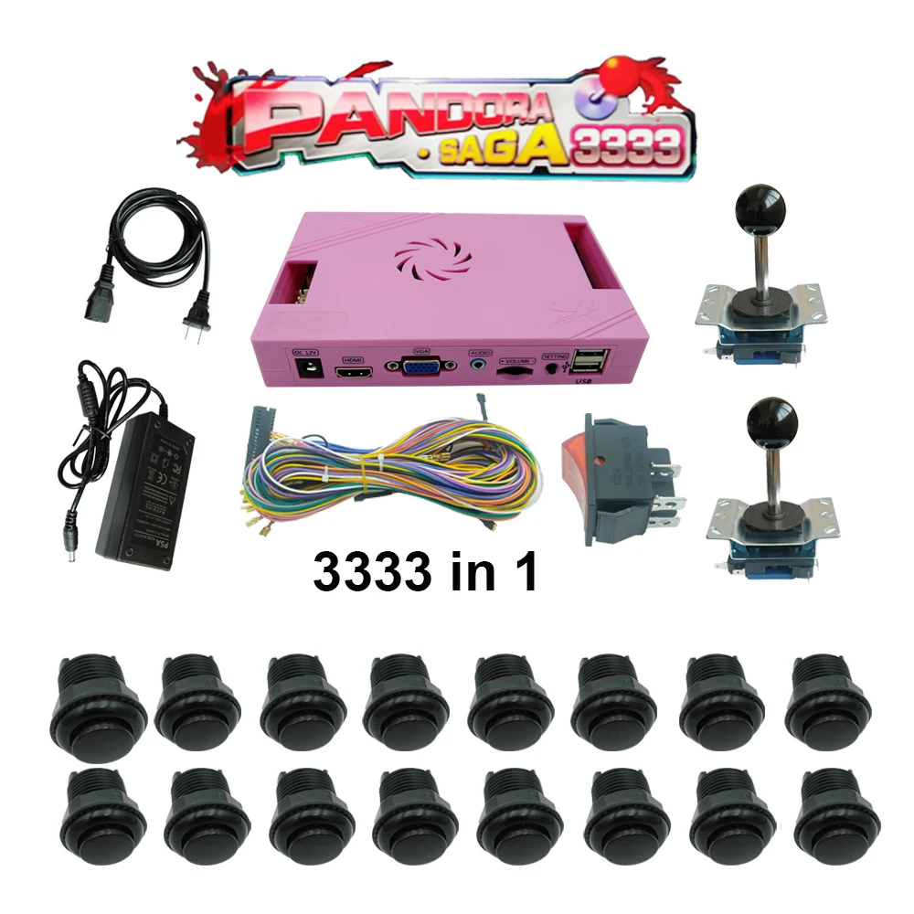 Аркадный шкаф Zero Delay DIY kit 3333 в 1 Pandora Saga Box Arcade Kit игровая доска для 2 игровых