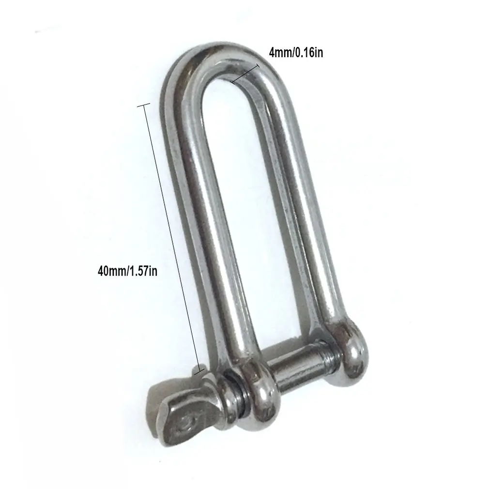 

Stainless Steel Lengthened D-shaped Shackle Load-bearing Safety Insurance Hook Hook Buckle Anti-fall 4 X 40mm Outdoor Climbing