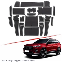 19pcs car styling for chery tiggo 7 2020 present latex gate slot pad interior door groove mat non slip dust mat accessory