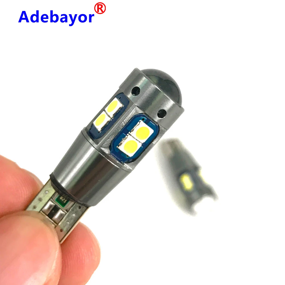 50 шт. T10 CANBUS без ошибок W5W 3030 светодиодный 10smd автомобильный внутренний купольный
