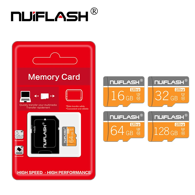 Nuiflash micro sd 128  64  32  16  80 /. TF usb -  microsd 8 /48 /. class10