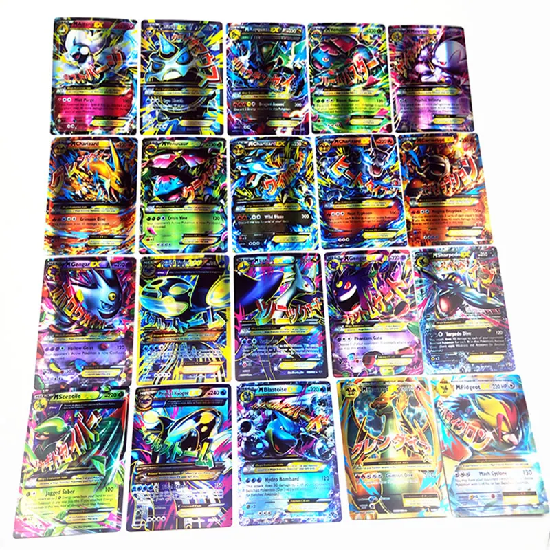 

120PCS/Box Pokemon English Shining Cards TOMY Boys Playing Games Team Mega EX GX Battle Trading Card Best Selling Kids Gift Toys
