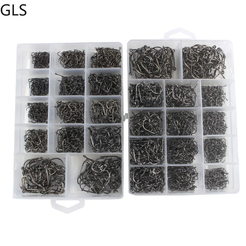 

1200 шт./1800 шт Смешанные Размеры эффективность колючей крюком С джиг-головкой для круг крючок для ловли карпа Fly Fishinhook рыболовные снасти