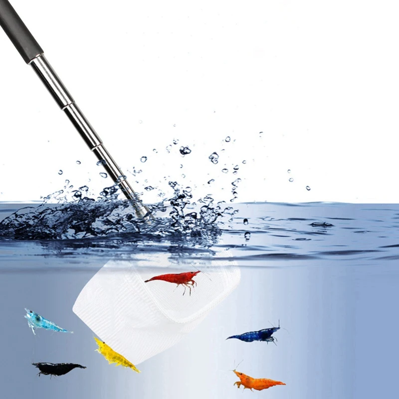 

Retractable 3D Aquarium Fish Tank Catch Net For Aquarium Fish Tank Fish Catching Accessories Fishnet Long Handle Cleaning Tool