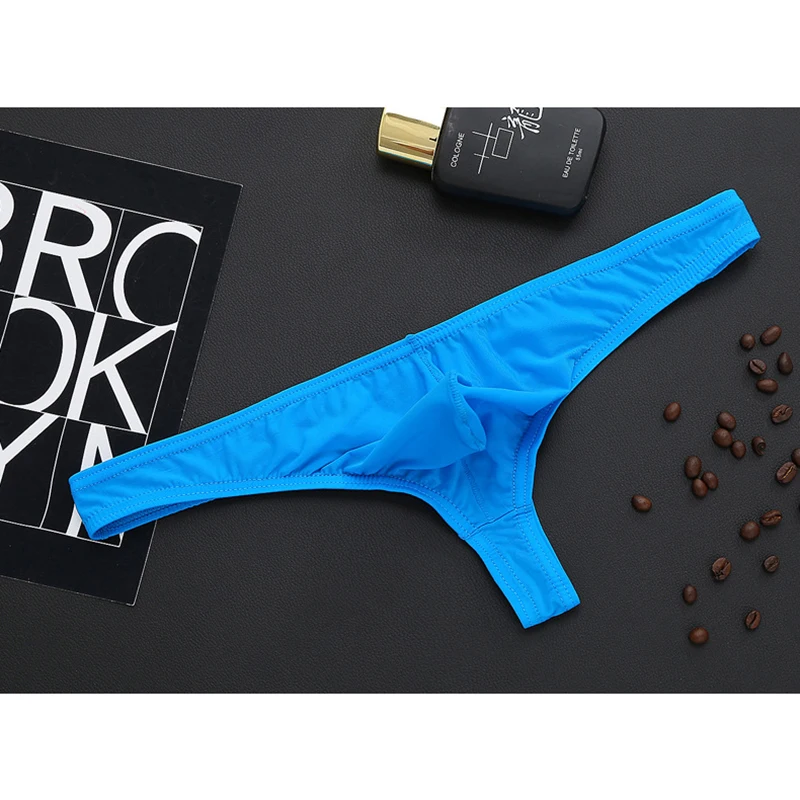 

Men's Underwear Thongs Ultra- Thin Silky And Breathable Men Sexy Briefs T-back Solid Color G-string Pants Men's Thong Panties