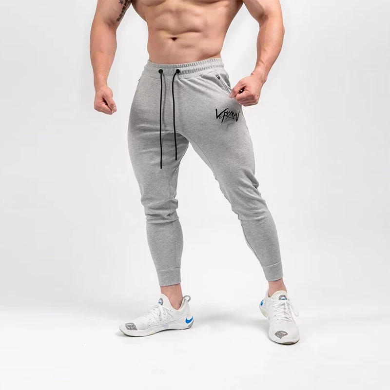 Men's Pants Fitness Skinny Trousers Spring Elastic Bodybuilding Pant Workout Track Bottom Pants Men Joggers Sweatpants mens running pants