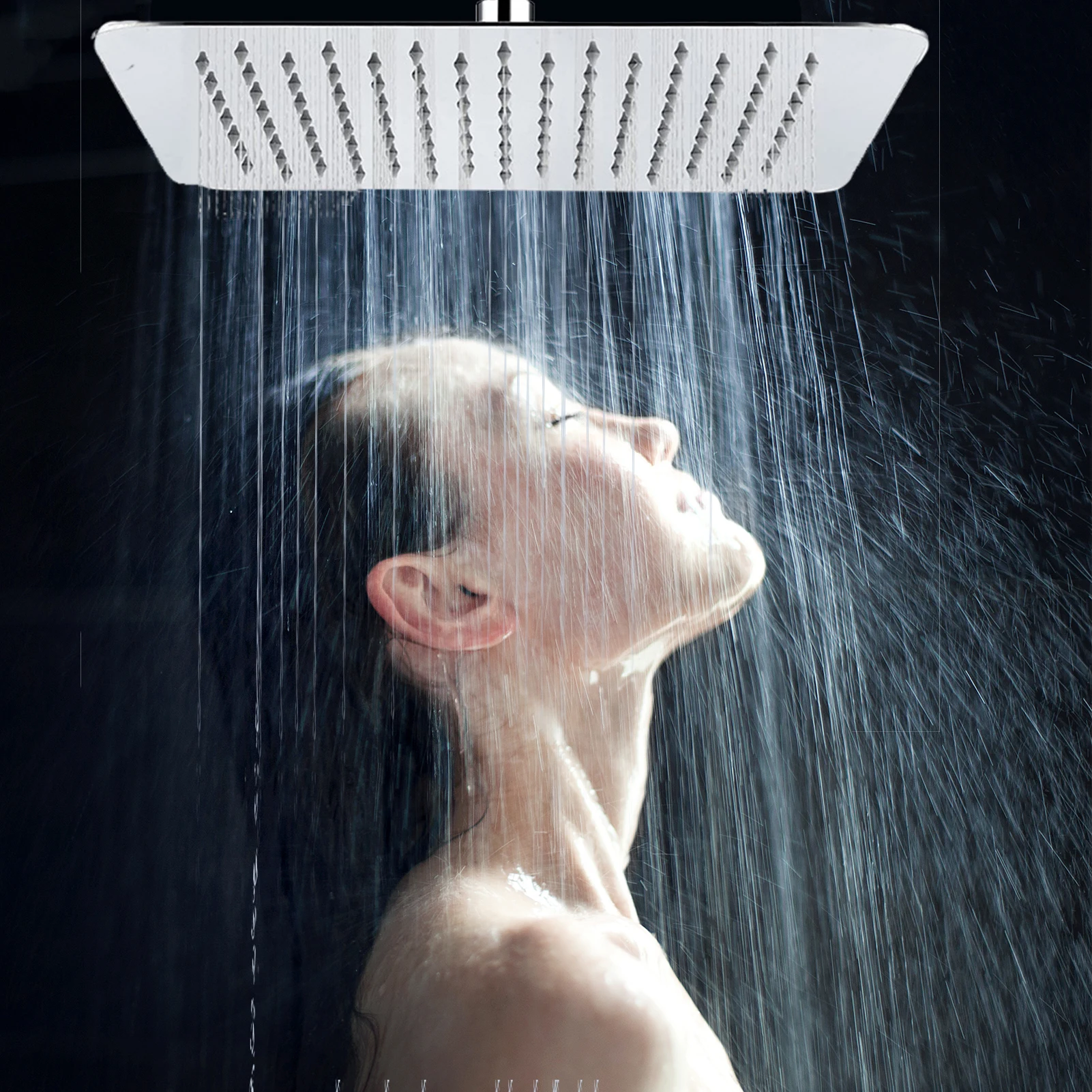

8 Inch Square Rain Showerhead Ultrathin High Pressure Shower Head G1/2 Rainfall Stainless Steel Polished Chrome Shower Head