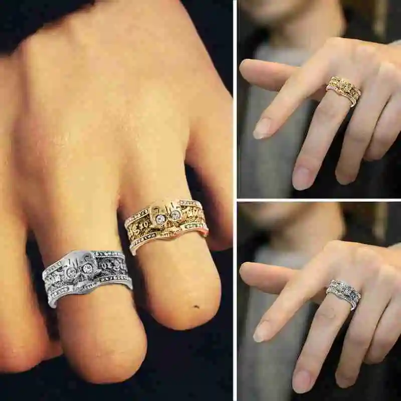 

Oude Stijl Retro Viking Rings Black Amulet Vintage Vrouwen Punk Ring Heren Ringen En Sieraden Voor ring Noorse Skull Runen A3Q7
