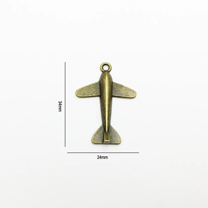 Украшения ручной работы 20 шт./лот из старинного бронзового сплава airplan aircraft charm 34*34