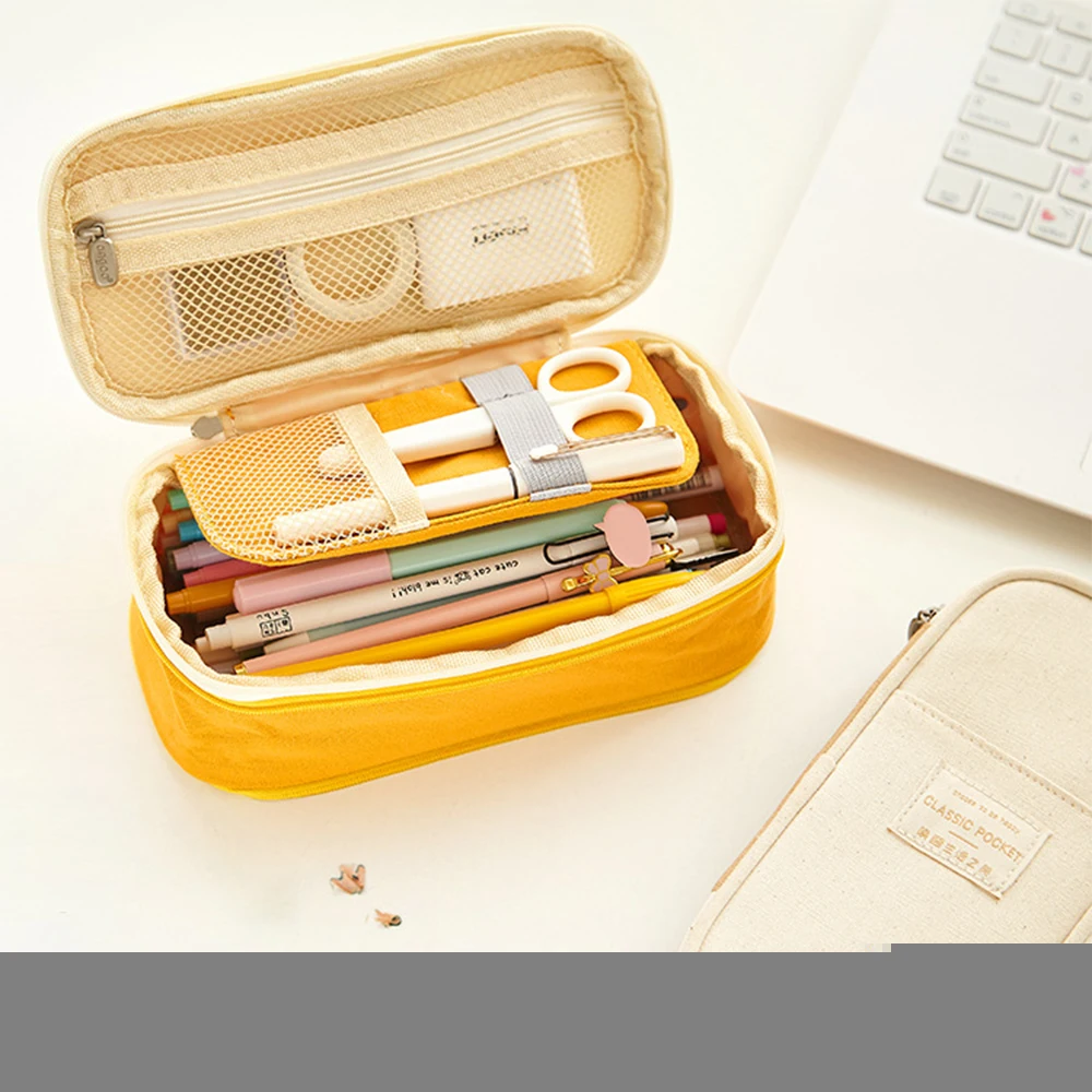 1 шт. чехол для карандашей из парусины складной стрейч двухслойный Большой