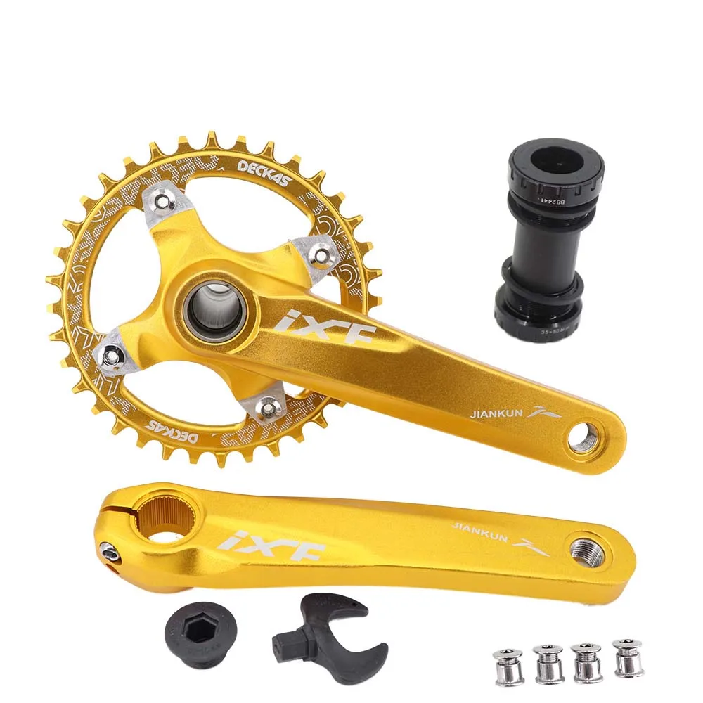

MTB Crankset 104BCD Bike Crank 170mm Deckas Chainring 30t 32t 34t 36t 38 Rainbow Oil Slick 1 2 3 Speed 1x 2x 3x Speed