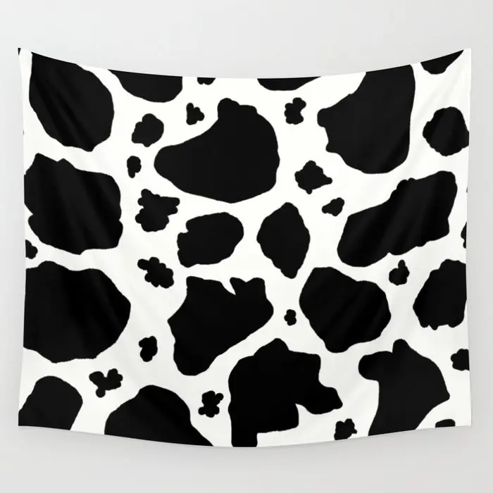 

Black And White Animal Print Cow Spots Tapestry Wall Hanging Kawaii Tapestry Bedspread Room Wall Decor Room Decoration