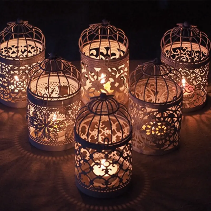 Полые подвесная клетка для птиц Подсвечник Классический Свечи Tealight