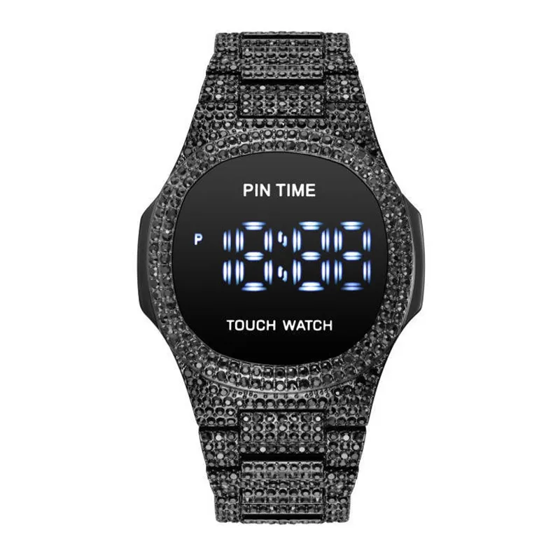 

Full Diamond 2021 New Men's Electronic Quartz Watch Fashion Casual Men's Tyrant Neutral Smart Watch
