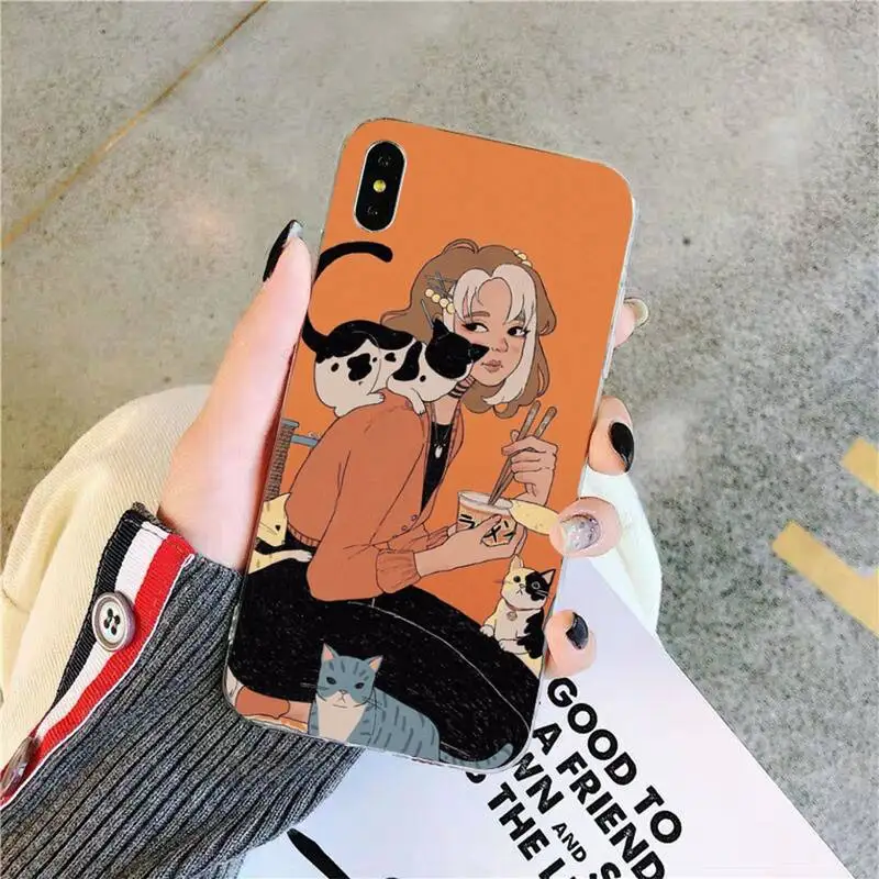 INS Kawaii чехол для телефона с изображением девушки из японского аниме iphone 13 8 7 6 6S Plus X