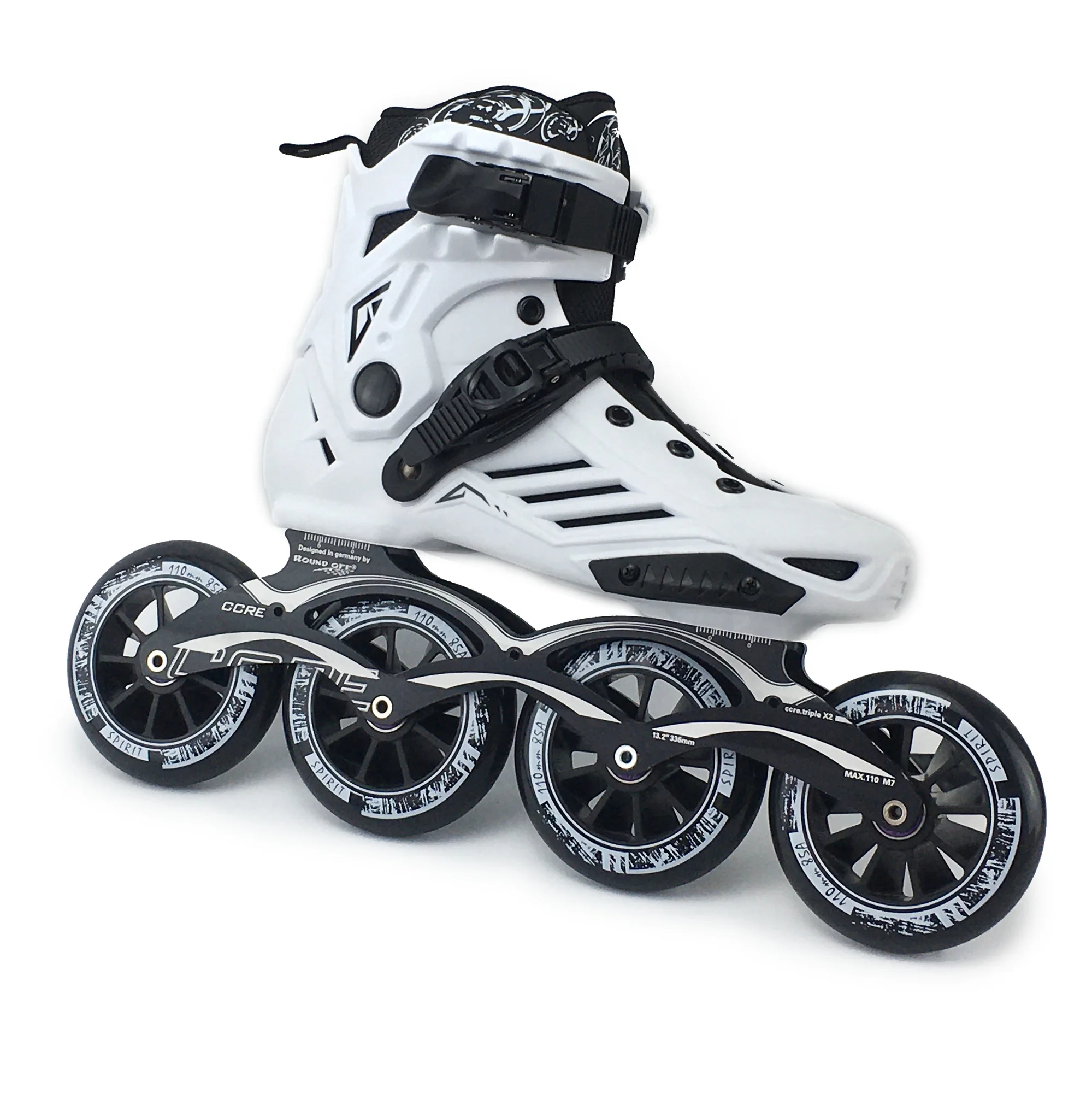 

Speed Inline Roller Skates Professional Half Boots Skating Shoes 4*110/100mm Wheels Free Skating