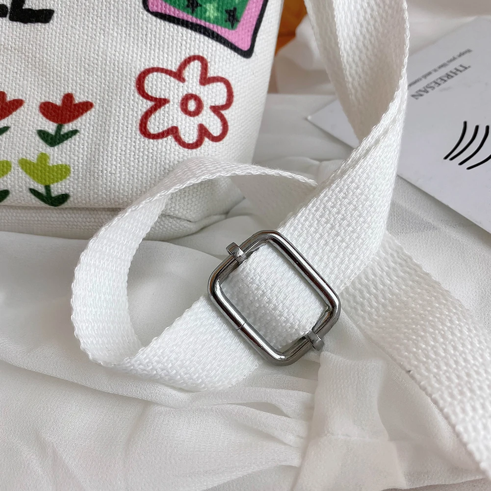 Симпатичные женские сумки на плечо с мультяшным граффити холщовая маленькая