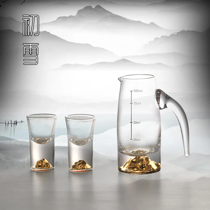 

Набор стеклянных чашек для ликера Jinshan, Baijiu, общественная чашка, семейная винная чашка минимального размера, половина двух стаканов, винный ...