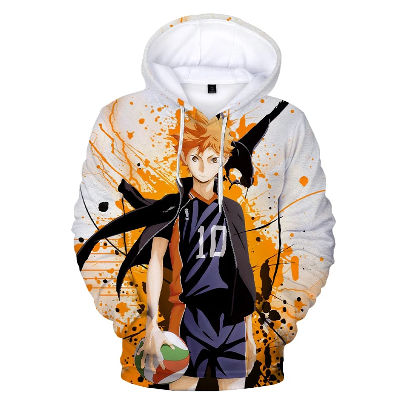 

Новинка 2021, толстовки Haikyuu Hinata Shoyo с 3D принтом и капюшоном для мальчиков и девочек, Повседневная Уличная одежда в стиле Харадзюку, Haikyuu! Одежда...