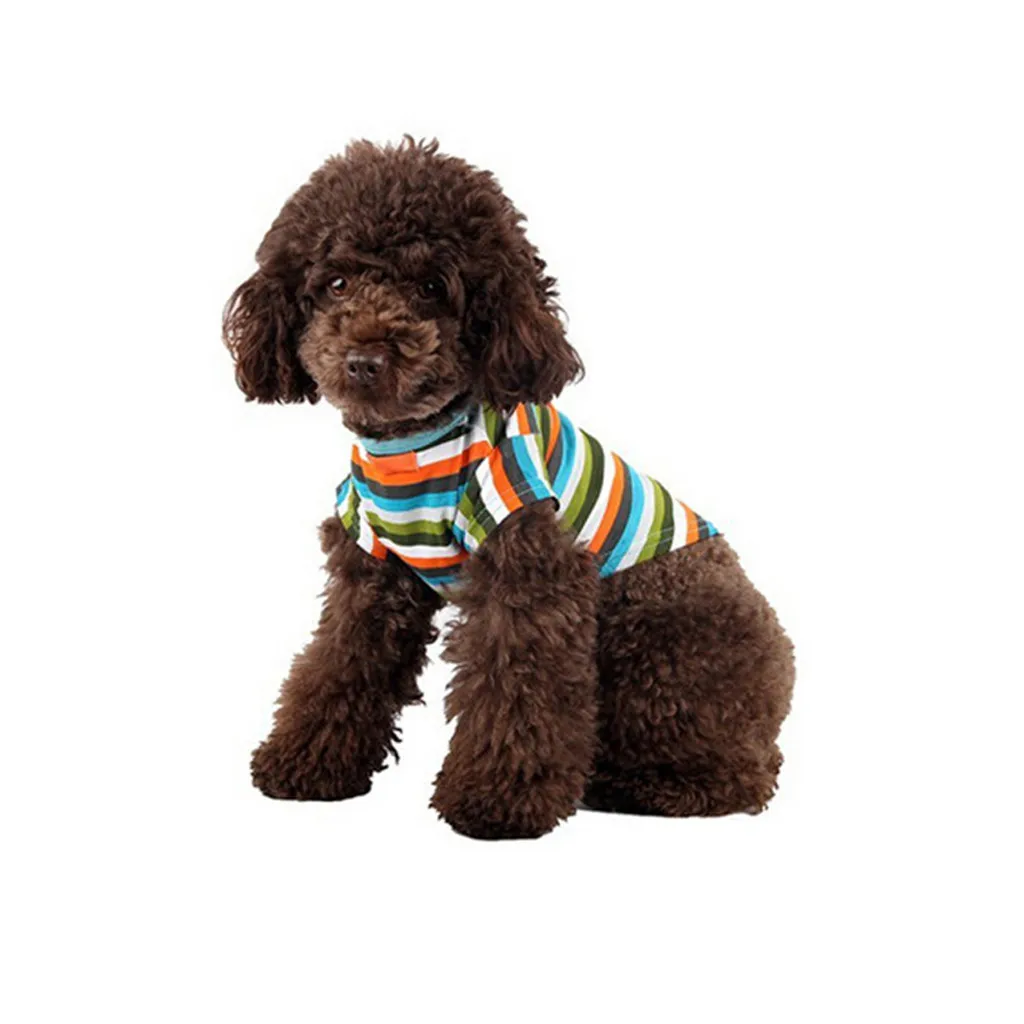 Одежда для собак простые платья в горошек и полоску одежда кошек весенняя летняя