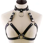 Новинка 2021, сексуальный женский кожаный бюстгальтер с ремнем на груди, белый бюстгальтер в стиле стимпанк, с заклепками, кроп-топы, ночной костюм, подарок, женское нижнее белье