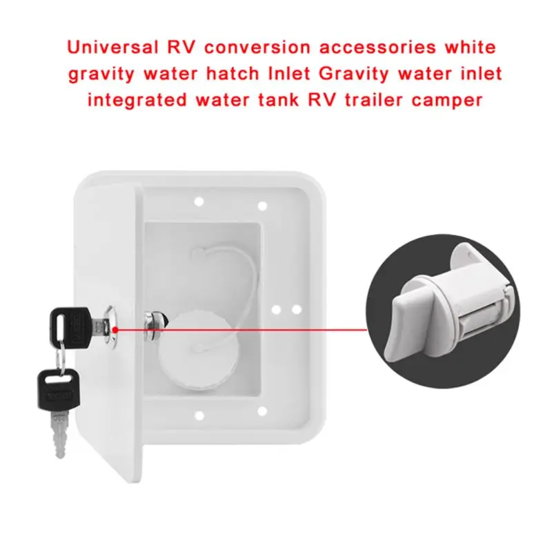 

Caravan Square Hatch Cover Gravity Inlet Rugged and Leakproof Easy to Install RV Water Filler Accessories
