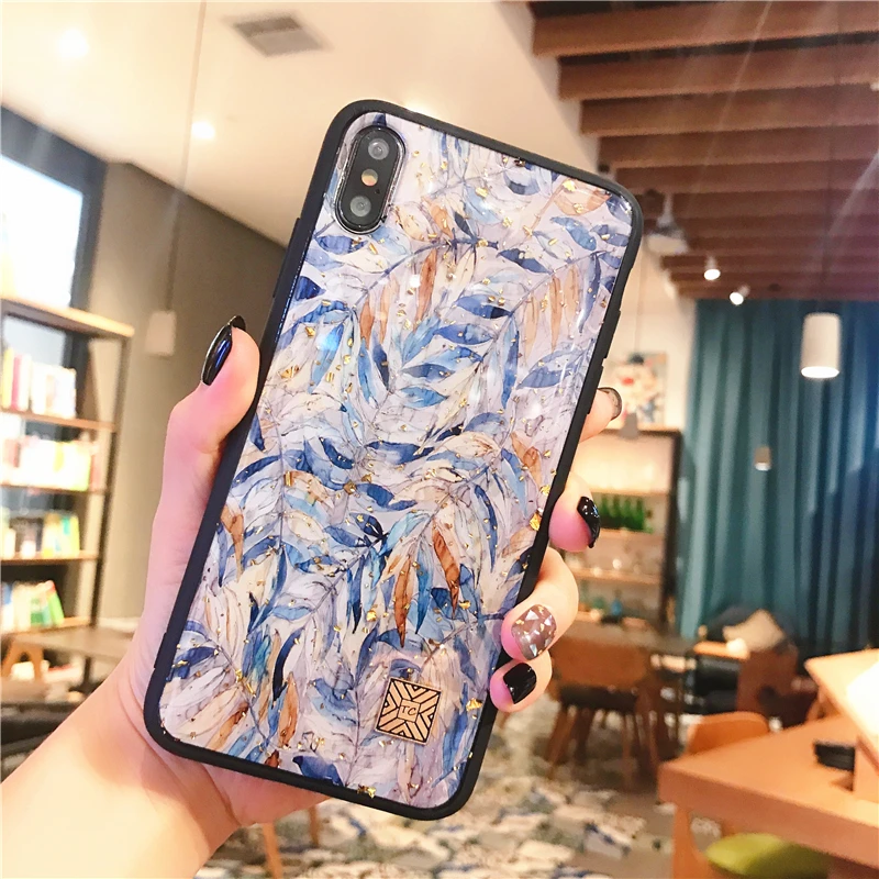 Мраморный чехол для телефона с золотой фольгой для iPhone 11 Pro XS Max XR X 7 8 6 6s Plus, мягкий силиконовый чехол с блестками для iPhone X