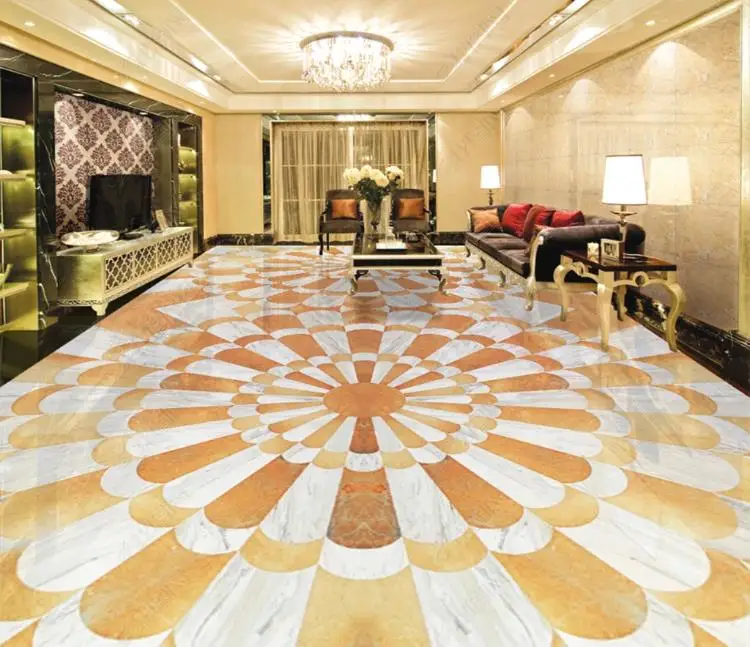 Пользовательская большая 3D напольная настенная бумага HD мраморные фотообои для