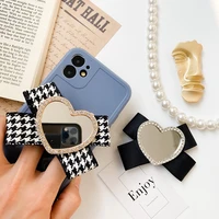 Lazy Desktop Stand Bowknot ins Bowknot Rhinestone Luxury Mirror Folding Phone Stand Mobile Phone Accessorie Shaped Folding Stand