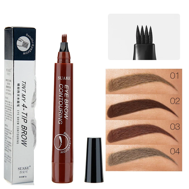 Тонкий эскиз бровей ручка водонепроницаемый вилка кончик Карандаш для