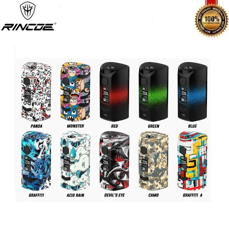 Оригинальный набор Rincoe Manto S Mesh 228 Вт Vape Box Mod с 6 мл Metis смесительный резервуар