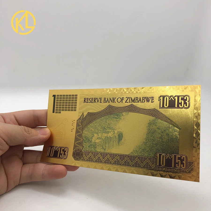 Золотая Серебряная фольга Dragon One Centillion 100 триллион Quintillion Decillion 5 восьмиугольников vigintillion долларов, Банкнота из Zimbabwe Виа
