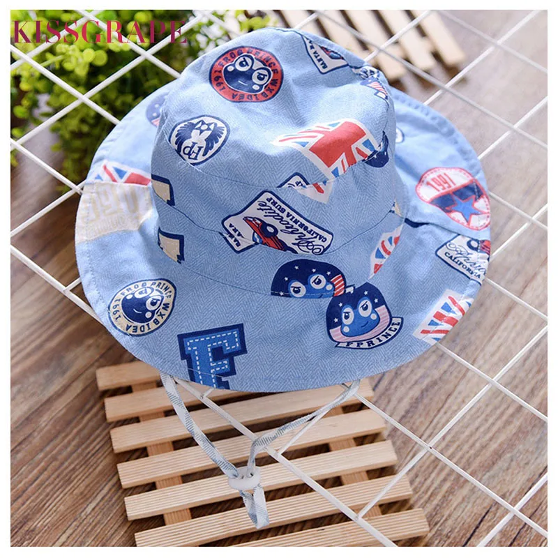 Двухсторонняя Панама для маленьких мальчиков летние хлопковые шапки детей