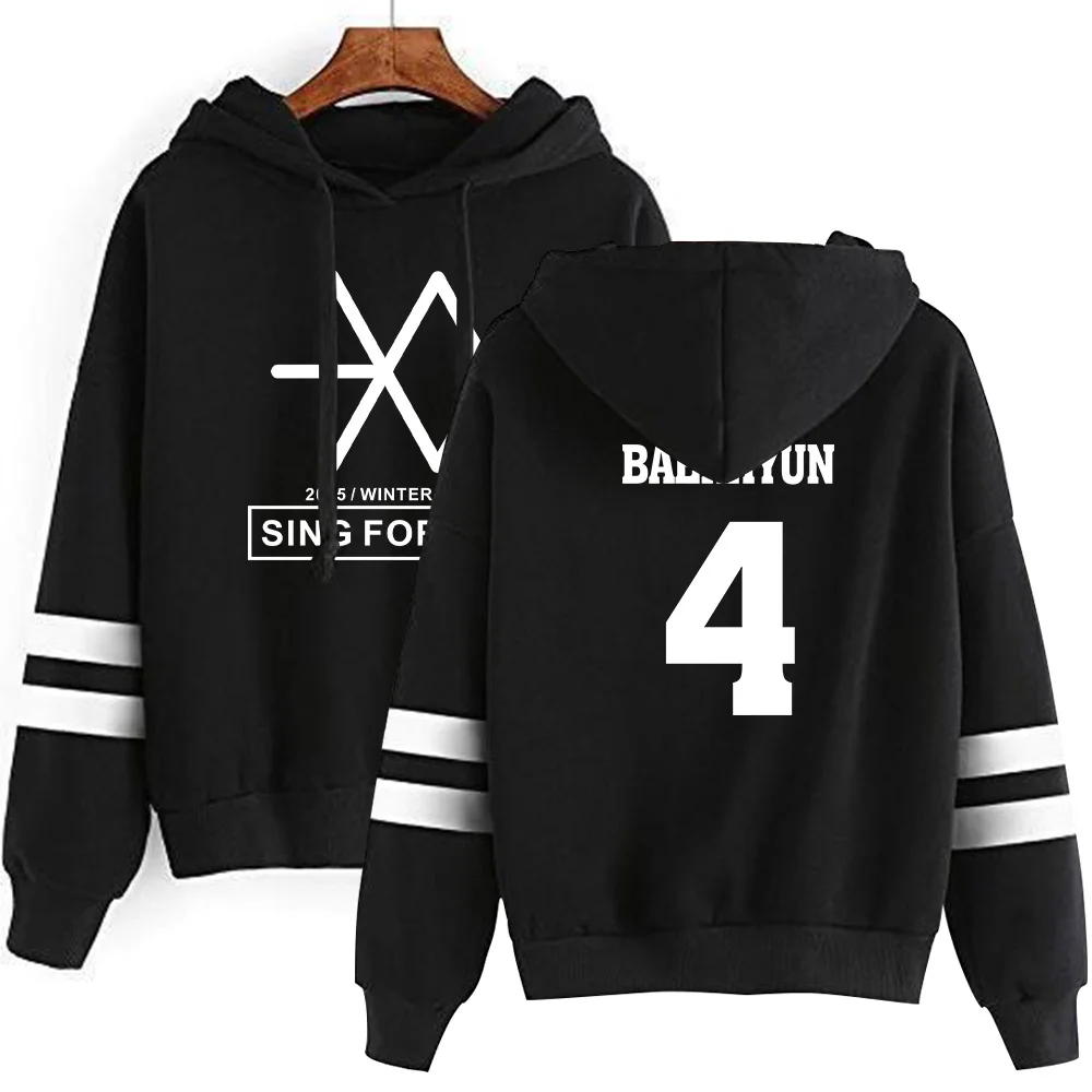 Kpop EXO милый женские худи Harajuku Повседневный Спортивный костюм Свободная Толстовка с капюшоном корейский стиль свободная толстовка с капюшоном женские флисовые толстовки