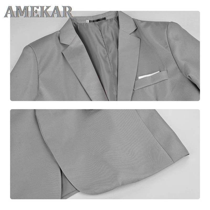 

2021 NEW Male Suits Blazer Slim Business Formal Dress Waistcoat Groom Man Suit Exquisite Weeding Office Set Thin Blazer