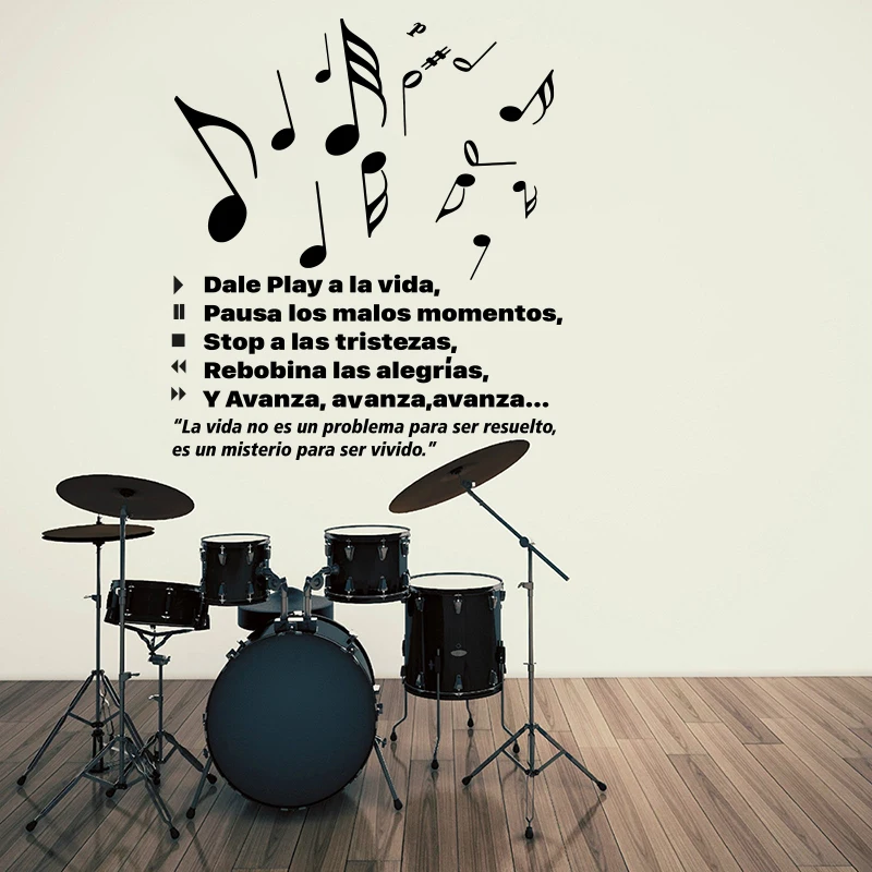 Наклейка на стену Play To Life с испанской музыкой | Наклейки для стен