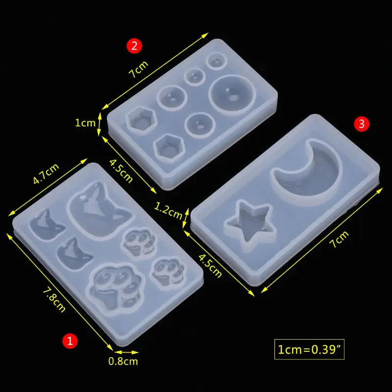 

69HB Silicone Mold DIY Crafts Claw Moon Geometry Mirror For Jewelry Making Decorative